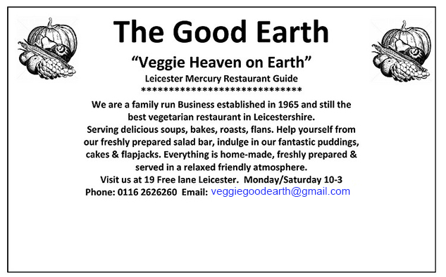 vegetarian restaurant Leicester The Good Earth